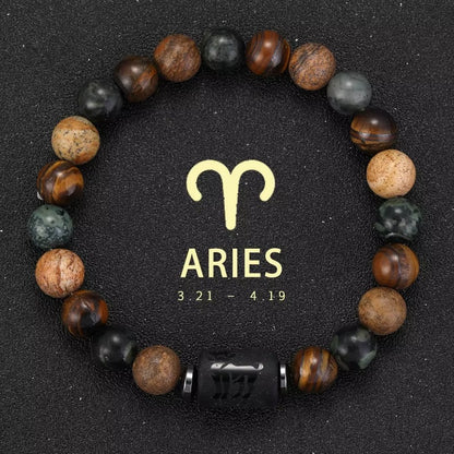 Natural Stone Zodiac Bracelet