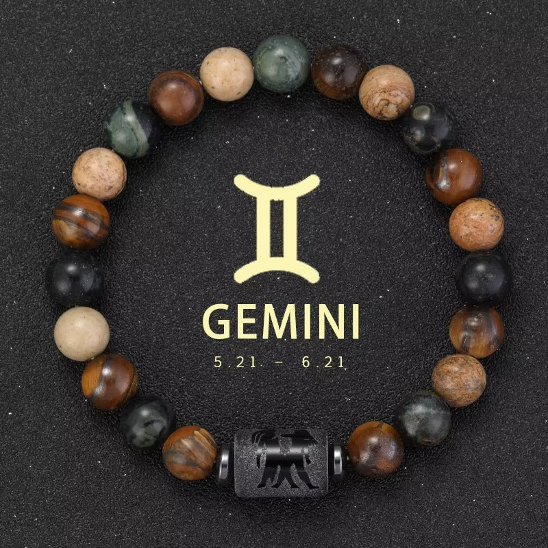 Natural Stone Zodiac Bracelet