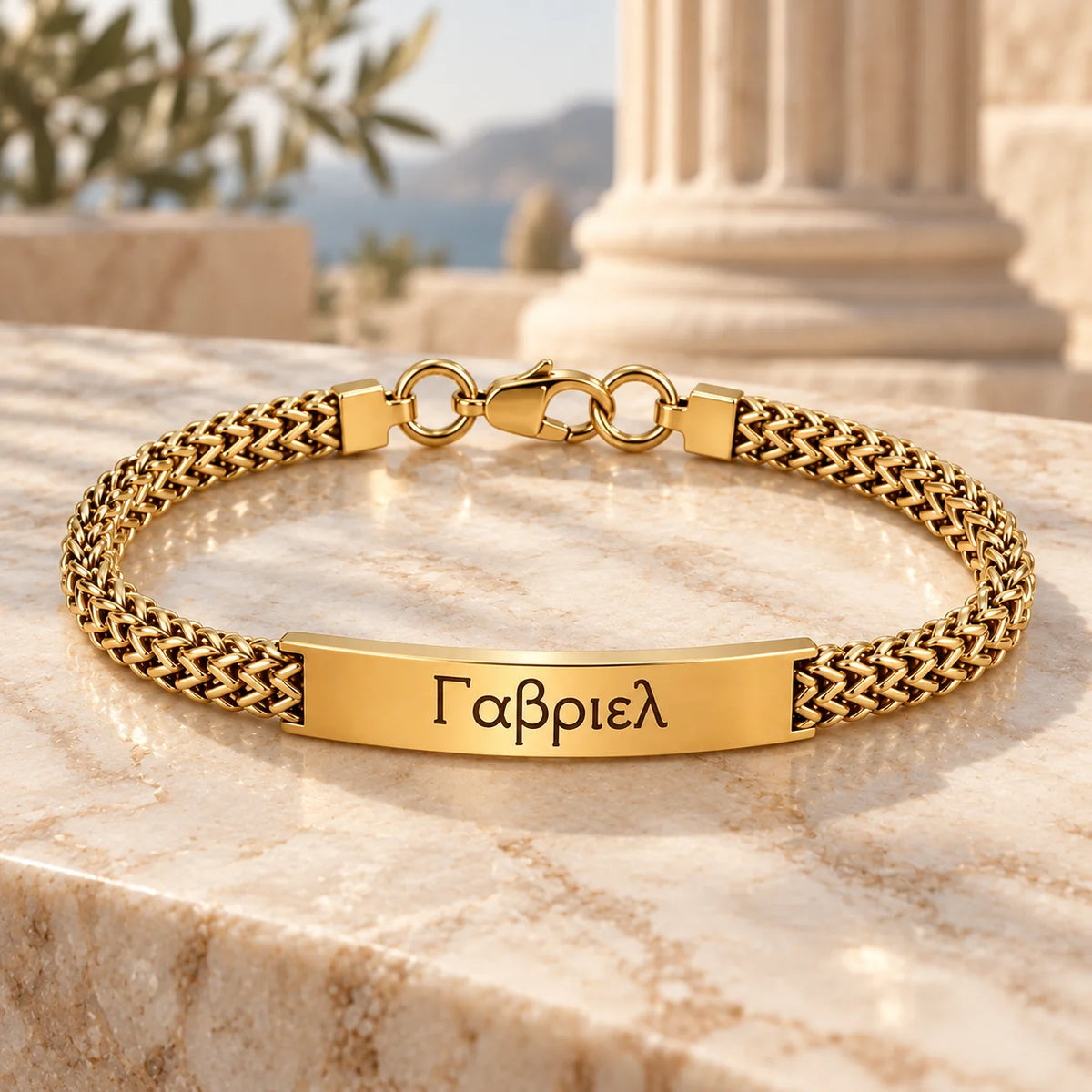 Bracciale Targhetta Greco Uomo