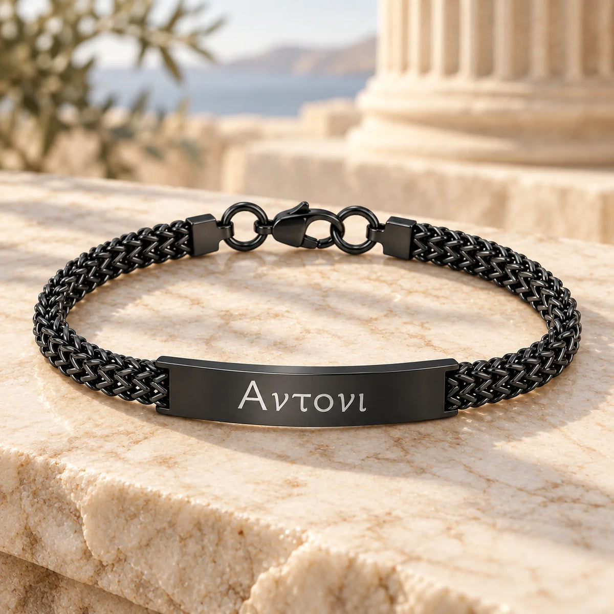 Bracciale Targhetta Greco Uomo