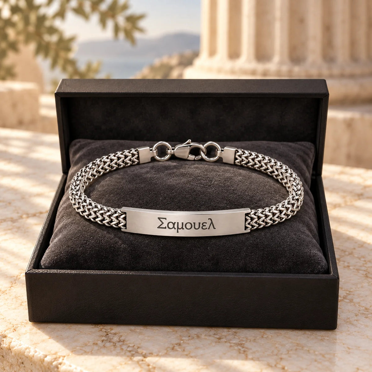 Bracciale Targhetta Greco Uomo