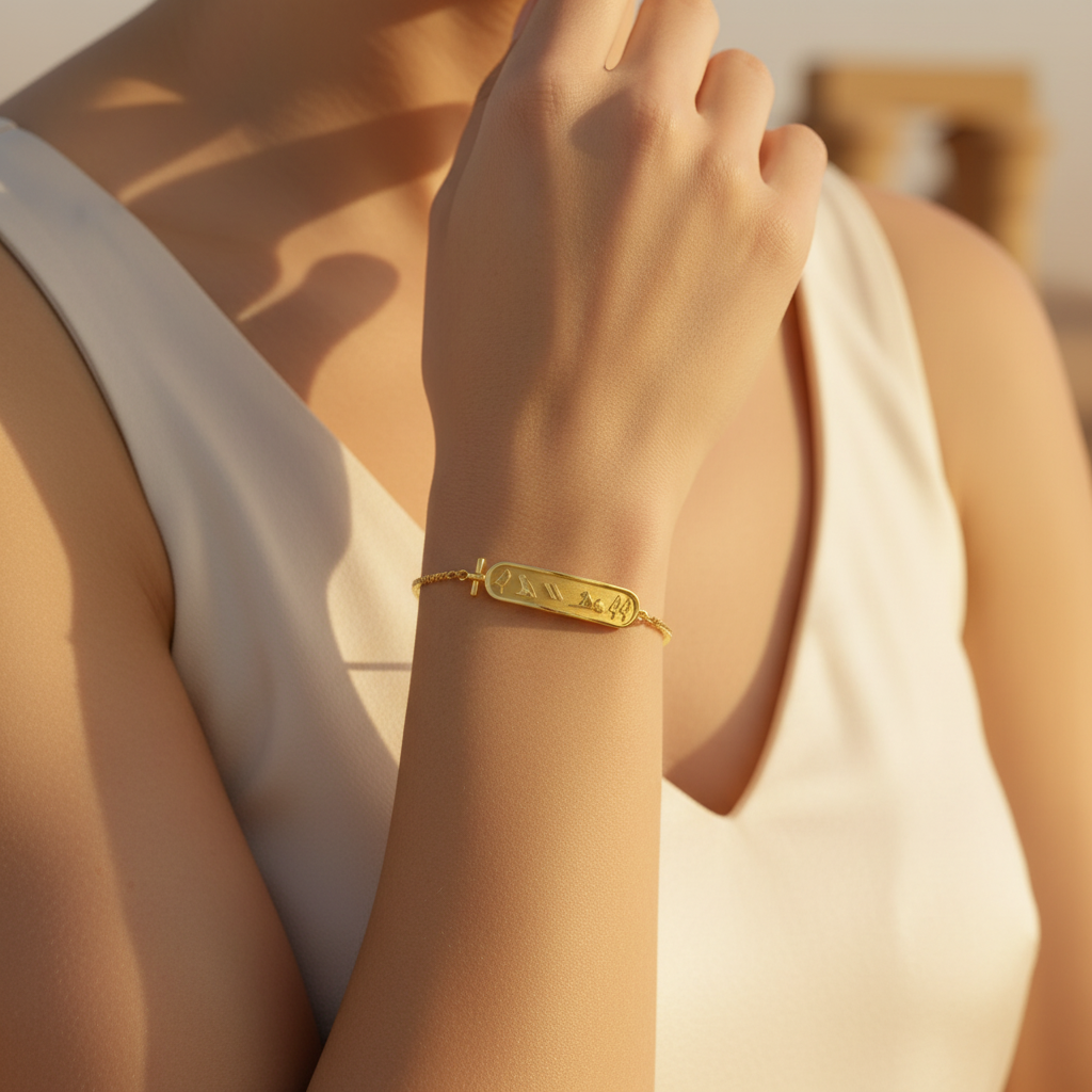Bracelet Personnalisé Hiéroglyphes Égyptiens