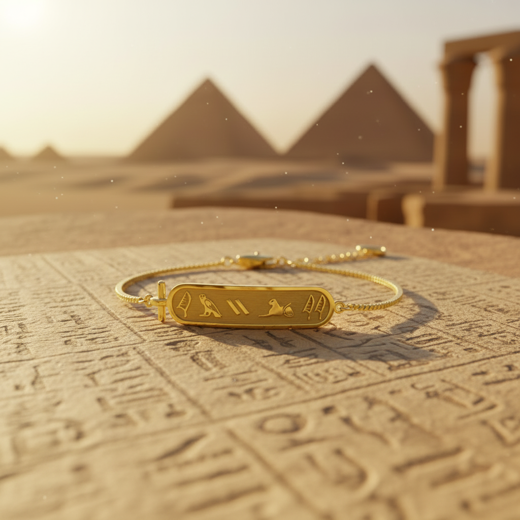Bracelet Personnalisé Hiéroglyphes Égyptiens