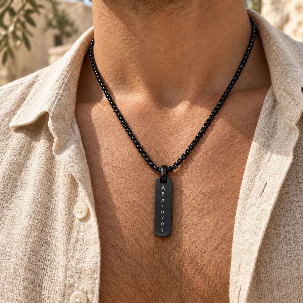 Ancient Greek Engraved Necklace for Men – 1