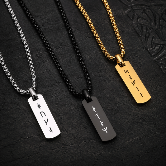 Collar Runas Vikingas Grabado Hombre