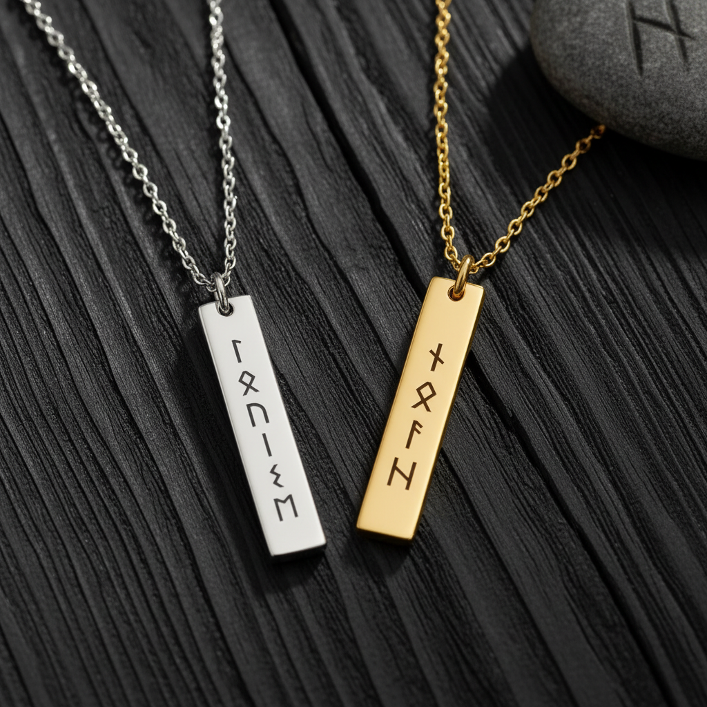 Personalized Viking Runes Necklace