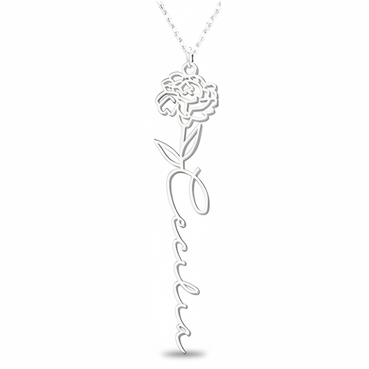 Personalized Birth Flower Necklace